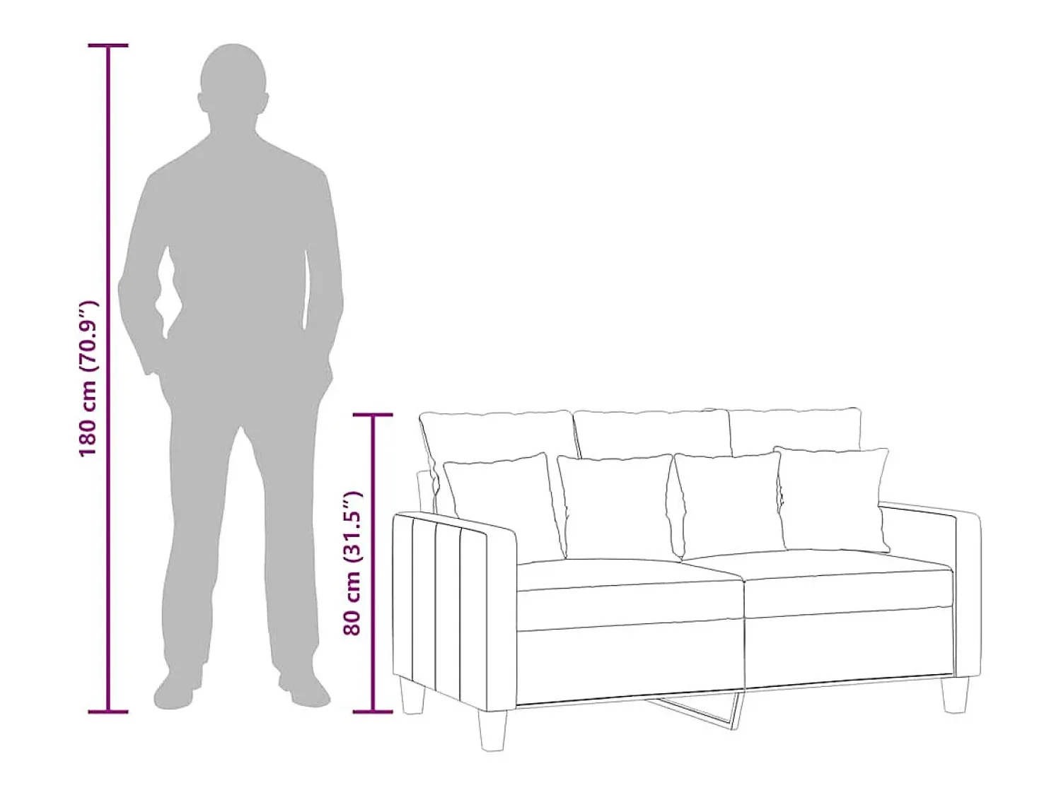 Sofá*vidaxl Sofá de 2 lugares tecido 120 cm cinzento-acastanhado Taupe