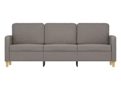 Sofá de 3 lugares tecido 180 cm cinzento-acastanhado PT739973^ Sofá