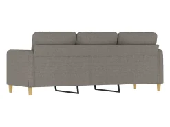 Sofá de 3 lugares tecido 180 cm cinzento-acastanhado PT739973^ Sofá