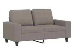 Sofá de 2 lugares tecido 120 cm cinzento-acastanhado PT472286^ Sofá