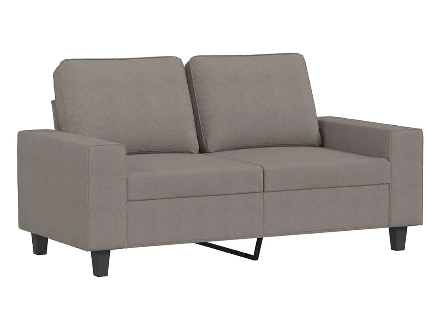 Sofá de 2 lugares tecido 120 cm cinzento-acastanhado PT472286^ Sofá