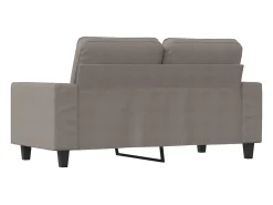 Sofá de 2 lugares tecido 120 cm cinzento-acastanhado PT472286^ Sofá