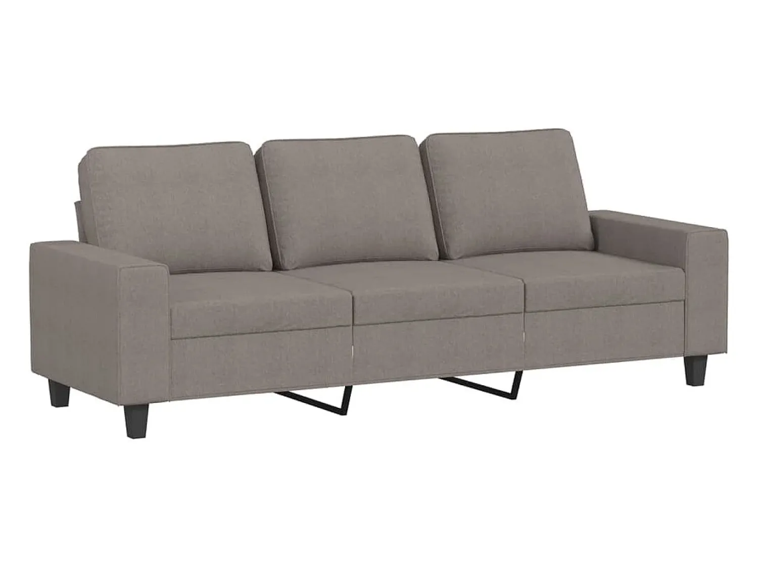 Sofá| Sofá de 3 lugares tecido 180 cm cinzento-acastanhado PT636481 Taupe