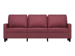 Sofá* Sofá de 3 lugares tecido 180 cm tinto PT509183 Vermelho