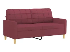 Sofá de 2 lugares tecido 140 cm tinto PT162933^ Sofá
