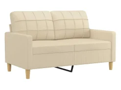 Sofá*vidaxl Sofá de 2 lugares tecido 120 cm cor Creme