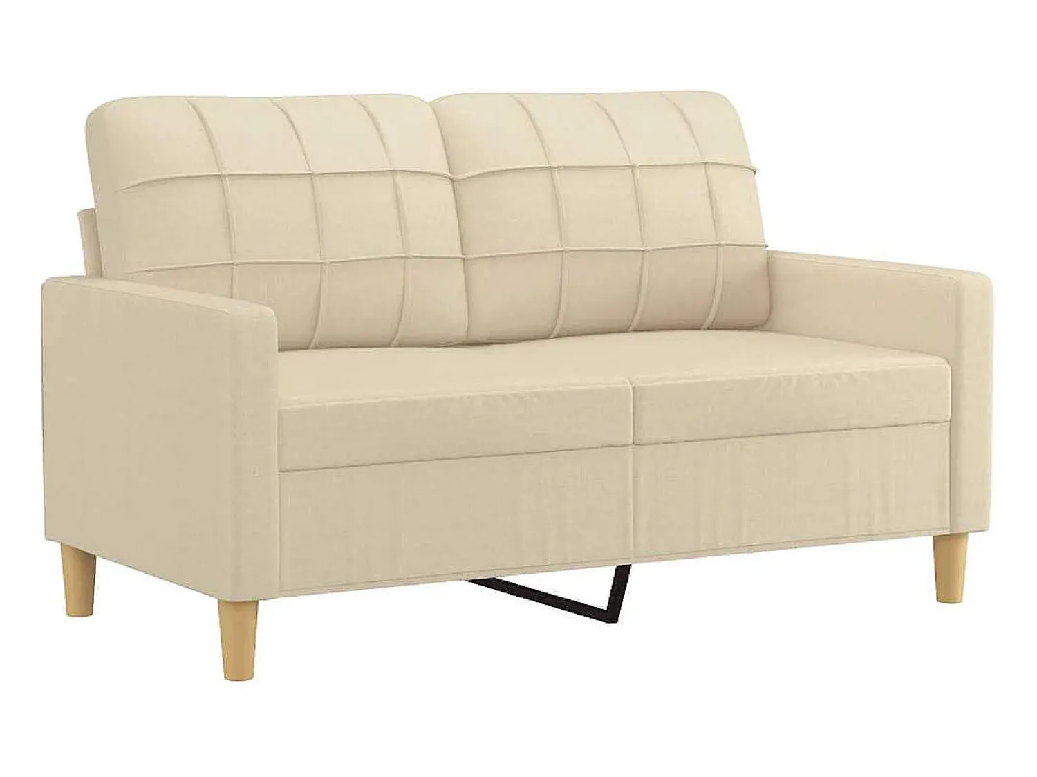 Sofá*vidaxl Sofá de 2 lugares tecido 120 cm cor Creme
