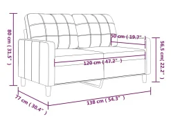 Sofá*vidaxl Sofá de 2 lugares tecido 120 cm cor Creme