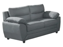 Clearance Vente-unique Sofá de 2 lugares tecido 100% poliéster Cinza - MANOA Cinza antracite