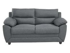 Clearance Vente-unique Sofá de 2 lugares tecido 100% poliéster Cinza - MANOA Cinza antracite
