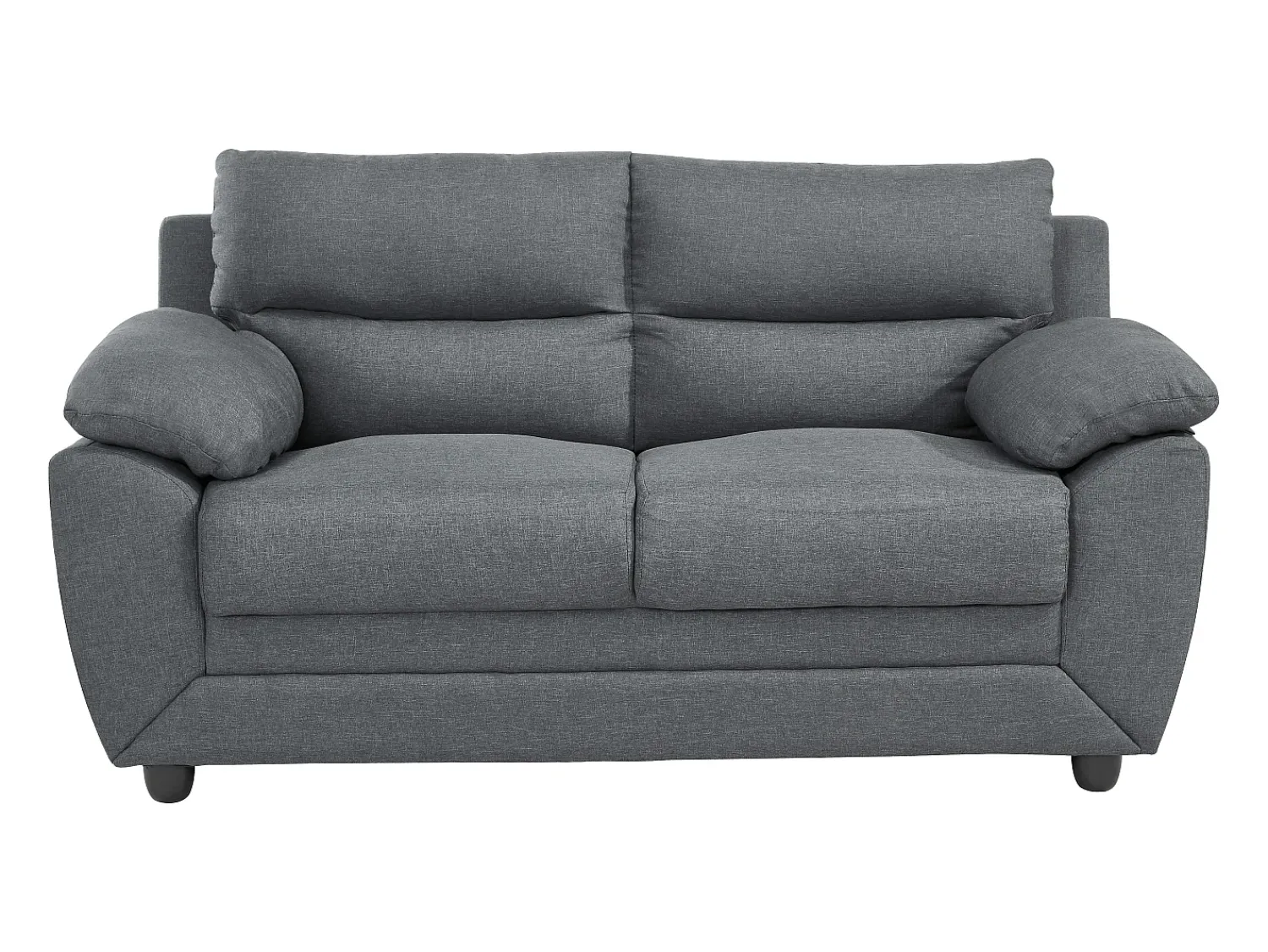 Clearance Vente-unique Sofá de 2 lugares tecido 100% poliéster Cinza - MANOA Cinza antracite