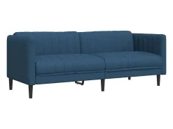 New vidaxl Sofá de 3 lugares tecido Azul