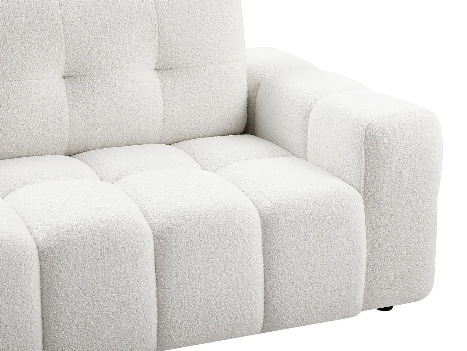 Sofá*Vente-unique Sofá de 3 lugares tecido bouclé estilo design SOPELANA Branco