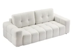 Sofá*Vente-unique Sofá de 3 lugares tecido bouclé estilo design SOPELANA Branco