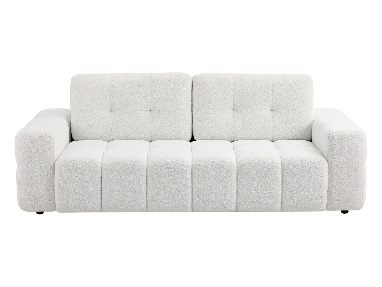 Sofá*Vente-unique Sofá de 3 lugares tecido bouclé estilo design SOPELANA Branco
