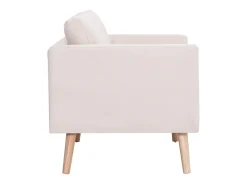 Best vidaxl Sofá de 2 lugares tecido cor Creme