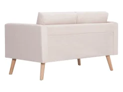 Best vidaxl Sofá de 2 lugares tecido cor Creme