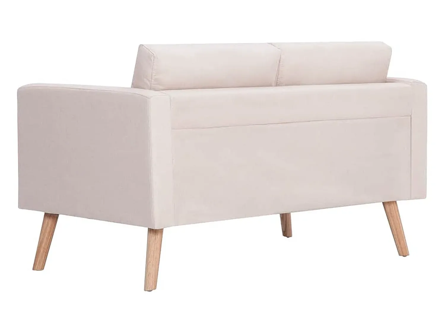 Best vidaxl Sofá de 2 lugares tecido cor Creme