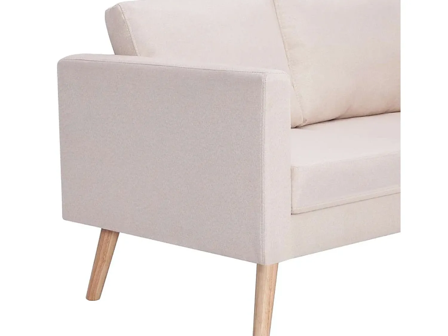 Best vidaxl Sofá de 2 lugares tecido cor Creme