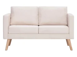 Sofá| Sofá de 2 lugares tecido cor PT246291 Creme