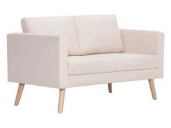 Sofá| Sofá de 2 lugares tecido cor PT246291 Creme