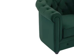 Sofá|Vente-unique Sofá de 2 lugares tecido veludo CHESTERFIELD Verde