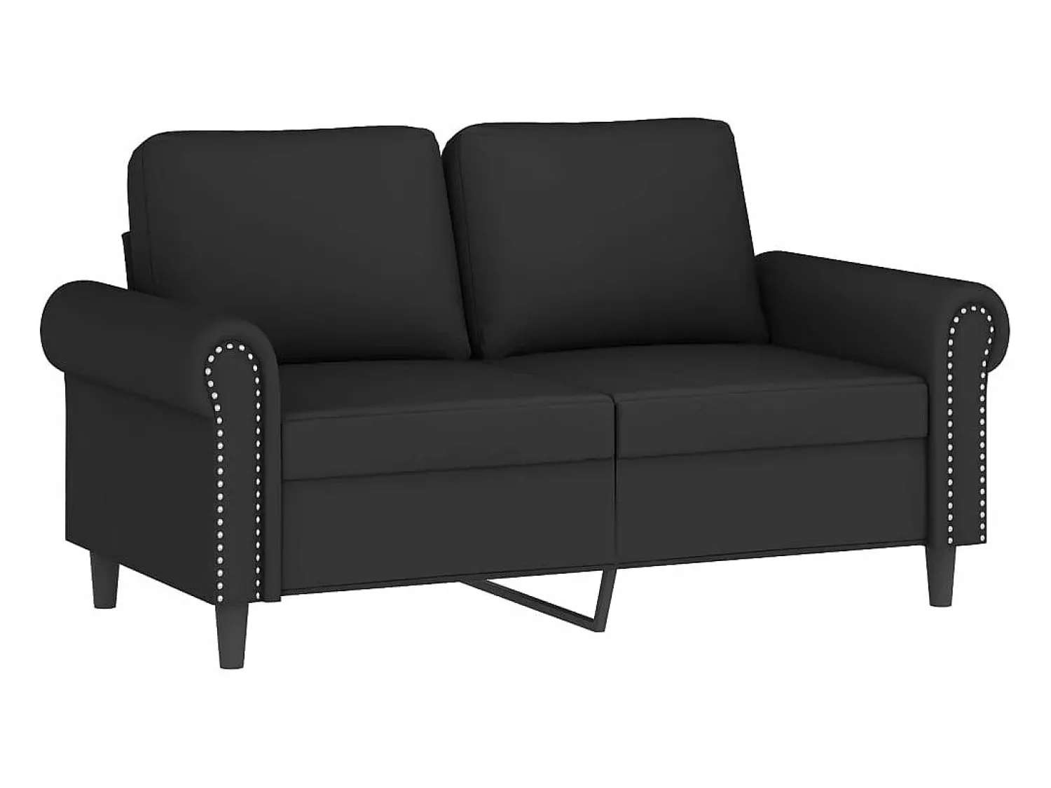 Sofá* Sofá de 2 lugares veludo 120 cm PT690024 Preto