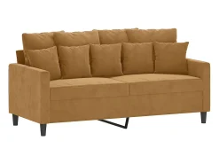 Sofá*vidaxl Sofá de 2 lugares veludo 140 cm Castanho