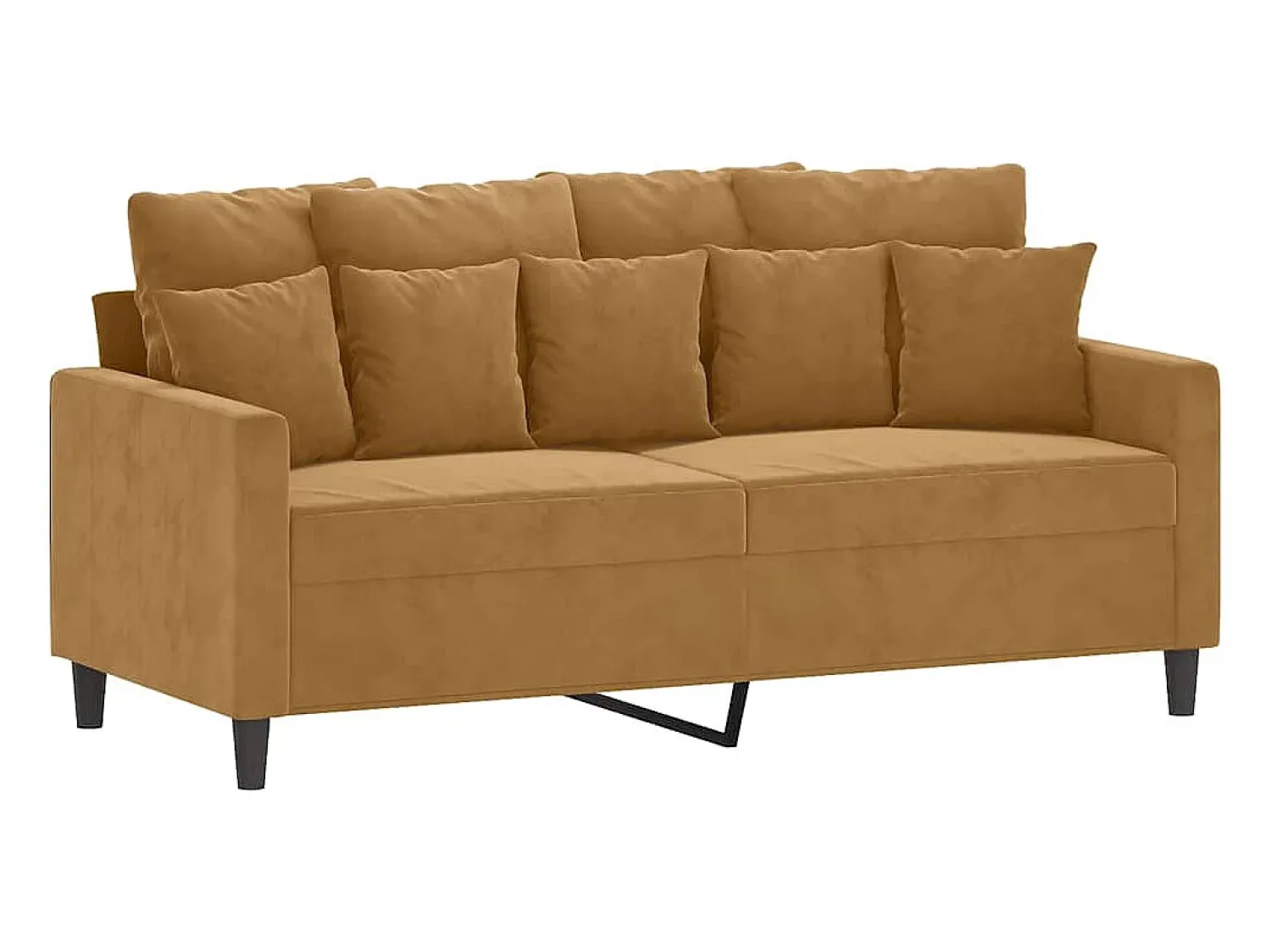 Sofá*vidaxl Sofá de 2 lugares veludo 140 cm Castanho