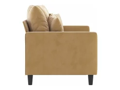 Sofá| Sofá de 2 lugares veludo 120 cm PT246870 Castanho