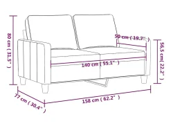 Sofá|vidaxl Sofá de 2 lugares veludo 140 cm Amarelo