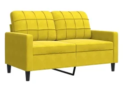 Sofá* Sofá de 2 lugares veludo 120 cm PT944760 Amarelo