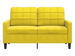 Sofá* Sofá de 2 lugares veludo 120 cm PT944760 Amarelo
