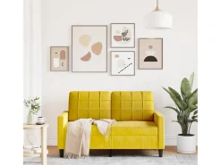 Sofá* Sofá de 2 lugares veludo 120 cm PT944760 Amarelo