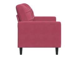 Sofá* Sofá de 2 lugares veludo 120 cm tinto PT151466 Vermelho