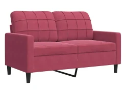 Sofá* Sofá de 2 lugares veludo 120 cm tinto PT151466 Vermelho
