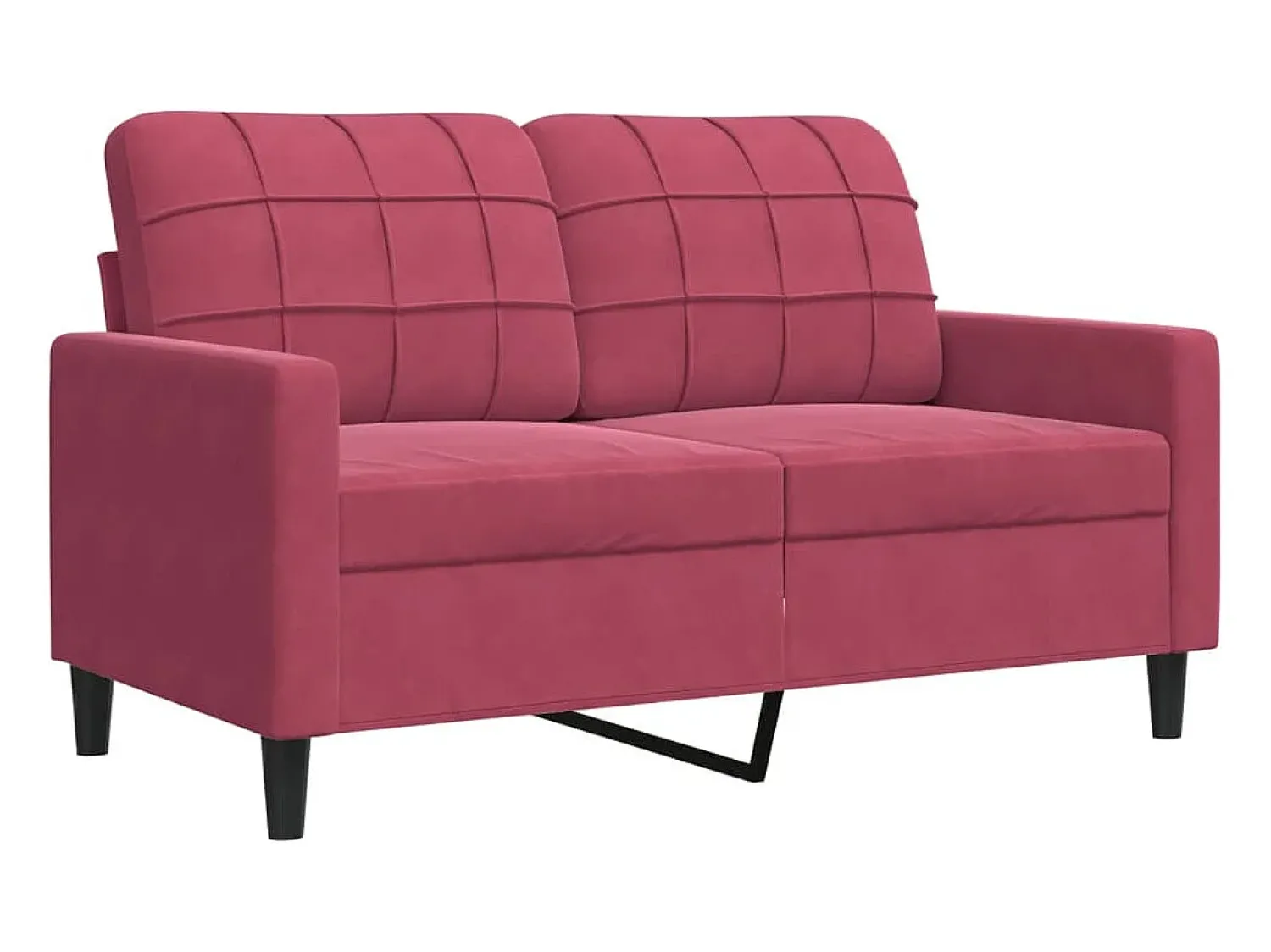 Sofá* Sofá de 2 lugares veludo 120 cm tinto PT151466 Vermelho