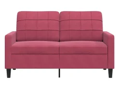 Sofá* Sofá de 2 lugares veludo 120 cm tinto PT151466 Vermelho