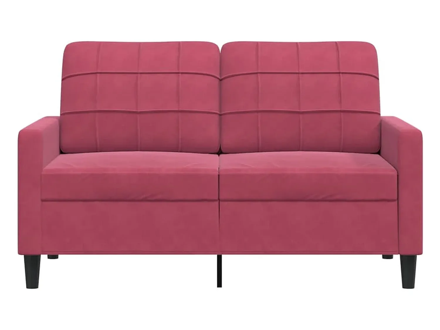 Sofá* Sofá de 2 lugares veludo 120 cm tinto PT151466 Vermelho