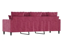 Sofá de 3 lugares veludo 180 cm tinto PT750576^ Sofá