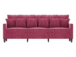 Sofá de 3 lugares veludo 180 cm tinto PT750576^ Sofá