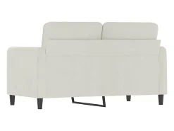 Sofá*vidaxl Sofá de 2 lugares veludo 120 cm cor Creme