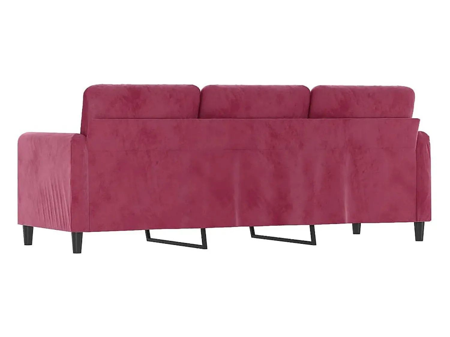 Sofá de 3 lugares veludo 180 cm tinto PT346997^ Sofá