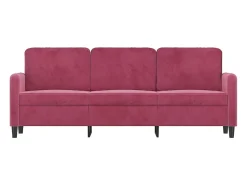 Sofá de 3 lugares veludo 180 cm tinto PT346997^ Sofá