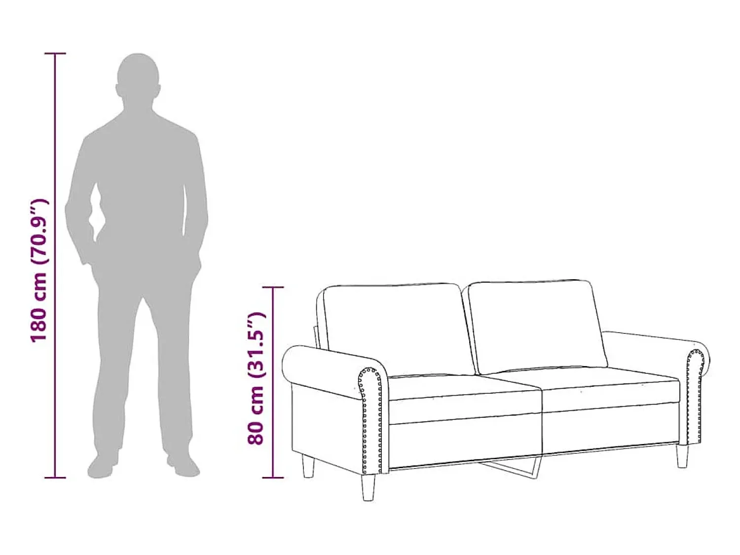 Sofá|vidaxl Sofá de 2 lugares veludo 140 cm Rosa
