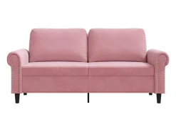 Sofá|vidaxl Sofá de 2 lugares veludo 140 cm Rosa