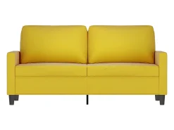 Sofá* Sofá de 2 lugares veludo 140 cm PT549085 Amarelo