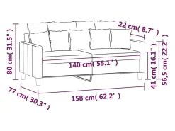 vidaxl Sofá de 2 lugares veludo 140 cm cor^ Sofá