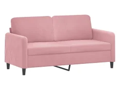 Sofá*vidaxl Sofá de 2 lugares veludo 140 cm Rosa