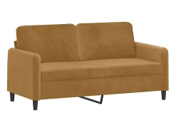 Sofá|vidaxl Sofá de 2 lugares veludo 140 cm Castanho